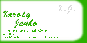 karoly janko business card