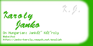 karoly janko business card